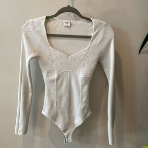 Abercrombie Fitch White Ribbed Women's Top